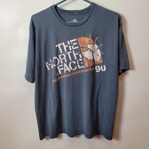 Vintage The North Face Trans-Antarctica Expedition 90 T-Shirt L Blue Graphic Tee